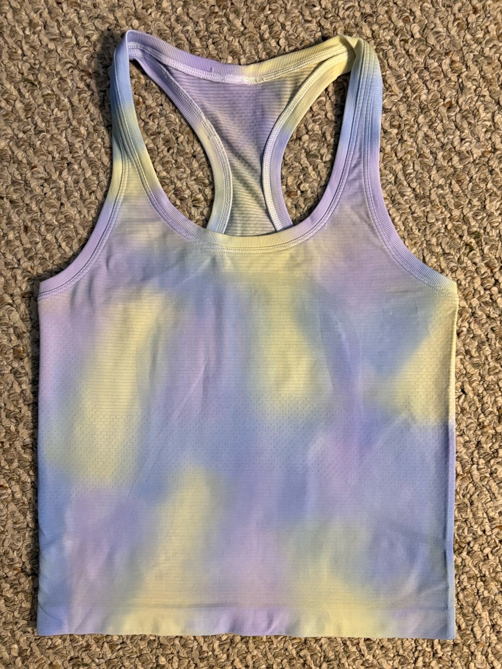 lululemon athletica Swiftly Tech Pastel Tie-Dye Racerback Cropped Tank, Size 0